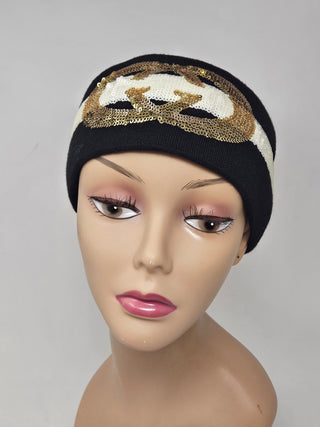 GUCCI Wool GG Logo Sequin Headband M sz