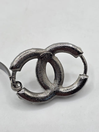 Chanel Silver-tone Strass Interlocking CC Bracelet