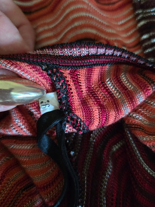 Missoni Red Multicolor Striped Knee-Length Dress XS sz