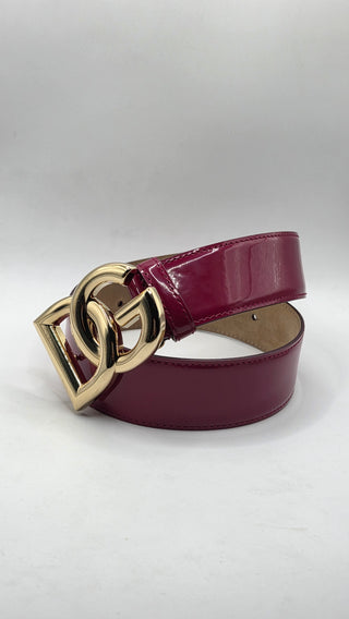 Dolce and Gabana Red patent leather GD logo belt