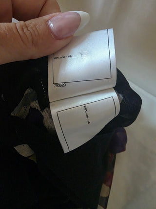 Chanel purple multicolor Interlocking CC Logo Silk blouse US 6