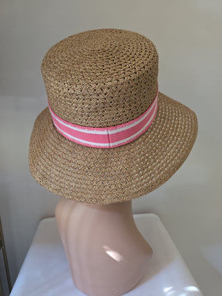 Christian Dior Beige Straw logo embellished sun hat 58 sz