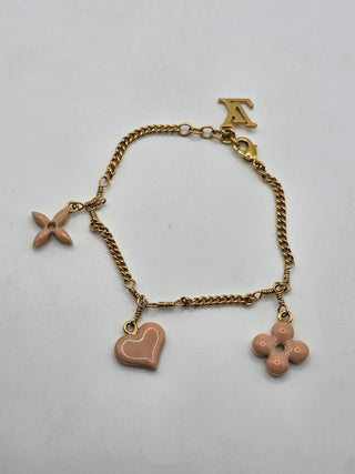Louis Vuitton Gold-tone Sweet Monogram Charm Bracelet