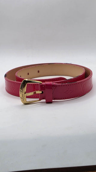 Louis Vuitton Pink Vernis LV Monogram belt S sz