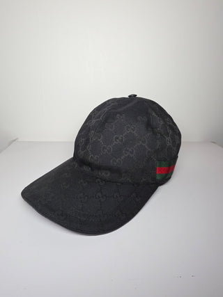 Gucci Black GG Monogram baseball cap M sz