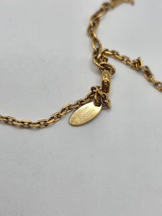 Louis Vuitton Gold-tone Crystal Gamble Station Necklace