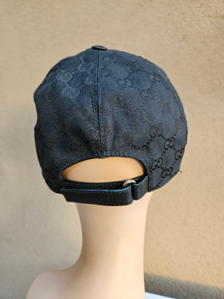 Gucci Black GG Monogram baseball cap XL sz