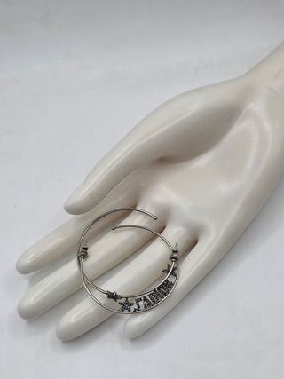 Christian Dior Silver-tone J'Adior Crystal Hoop Earrings