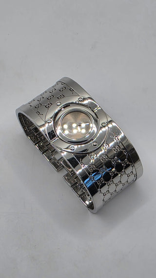 Gucci Silver-tone stainless steel GG Monogram Twirl watch