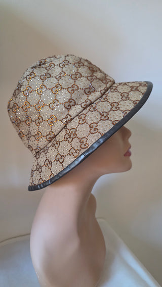Gucci Beige GG Monogram Studded bucket hat