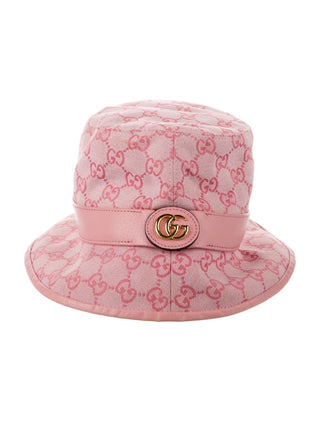 Gucci Pink Cotton GG Monogram Bucket Hat