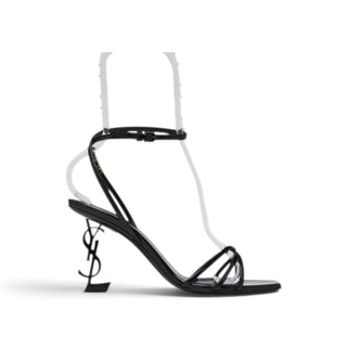 Yves Saint Laurent Black Leather Opyum Sandals 38.5 sz