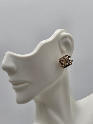 Chanel Gold-tone 2022 Resin Interlocking CC Stud Earrings