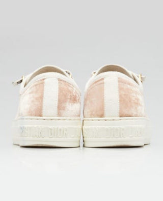 Christian Dior Light Pink Velvet Low Top Walk'N'Dior Sneakers 36.5 sz