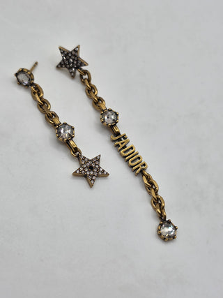Christian Dior Gold-tone Crystal J'Adior Drop Earrings