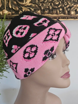 Louis Vuitton Pink Black Wool 3D Monogram Beanie NWT