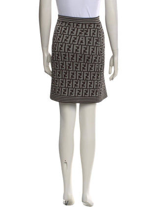 Fendi Grey Black FF Graphic Print Mini Skirt XS sz
