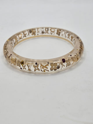 Louis Vuitton Resin Crystal Narrow Inclusion Bangle Bracelet