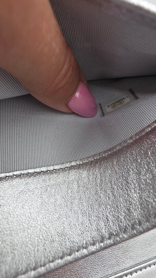 Chanel Silver-tone Interlocking CC Yen Wallet Bifold Wallet