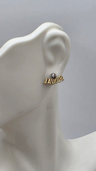 Christian Dior Gold-tone Faux Pearl Crystal J'Adior Drop Earrings