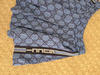 Gucci Blue multicolor GG print pleated shorts M sz