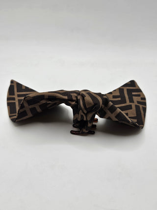 Fendi Brown Multicolor Zucca F Silk Barrette