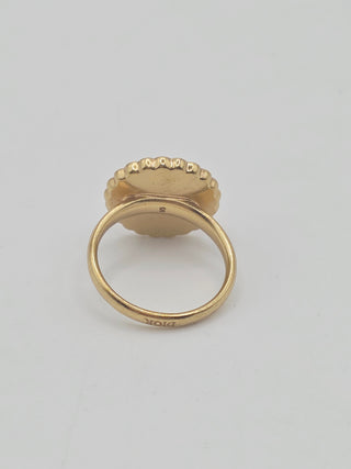 Christian Dior Crystal pink Resin CD Cocktail Ring 5.25 sz