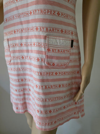 Louis Vuitton White pink LV Monogram print dress