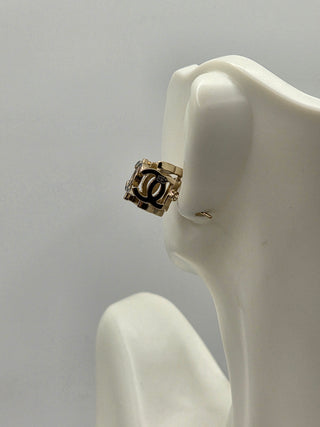 Chanel Gold-tone 2022 Resin Interlocking CC Stud Earrings