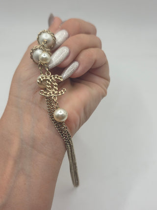 Chanel Faux Pearl CC Station Double Strand Necklace