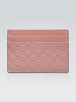 Gucci Pink Microguccissima Leather Card Case