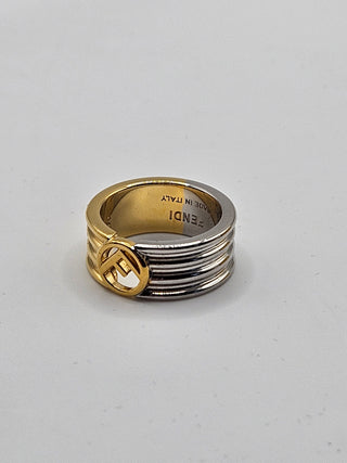 Fendi Gold-tone F is Fendi Two Tone Ring S sz