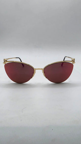 Cartier Gold-tone Cat-Eye Tinted Sunglasses