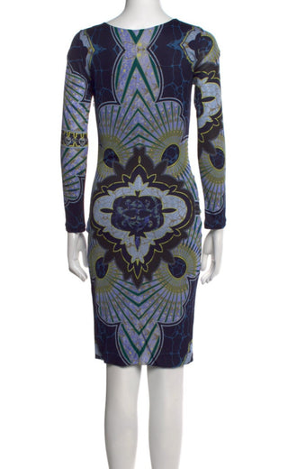 Emilio Pucci Purple Multicolor Signature Print Sexy dress 6 US sz