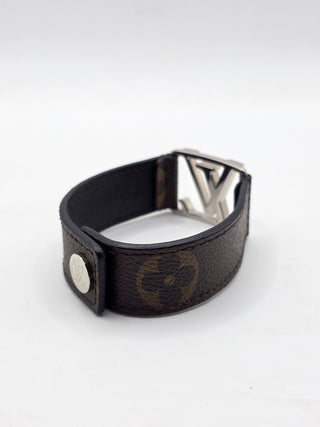 Louis Vuitton Brown leather LV Monogram Hockenheim Wrap Bracelet