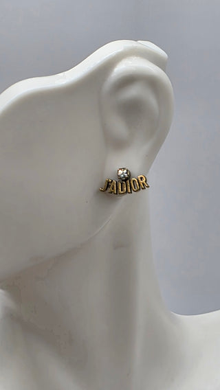 Christian Dior Gold-tone Faux Pearl Crystal J'Adior Drop Earrings