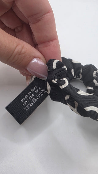 Chanel 2022 Polka Dot CC Hair Scrunchie