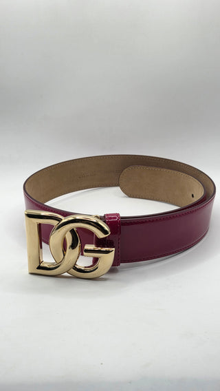Dolce and Gabana Red patent leather GD logo belt