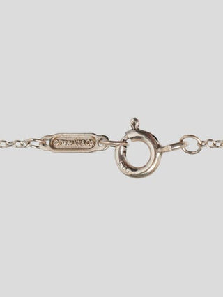 Tiffany & Co. Sterling Silver Red Enamel Heart Key Pendant Necklace
