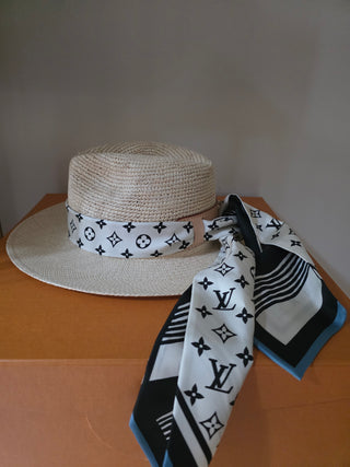 Louis Vuitton Beige Palm Abstract LV Monogram Wave Sun Hat M sz