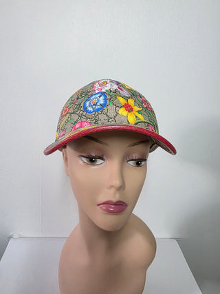 Gucci Multicolor GG Monogram Flora Women's fashion baseball cap L sz