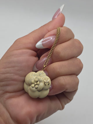 Chanel Gold-tone White Enamel Camelia CC Pendant Necklace