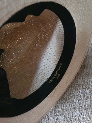 Louis Vuitton Beige Palm Abstract LV Monogram Wave Sun Hat M sz