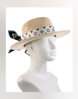 Louis Vuitton Beige Palm Abstract LV Monogram Wave Sun Hat M sz