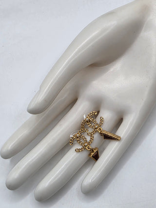 Chanel Faux Pearl Resin Intrecciato Drop Earrings