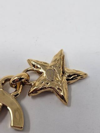 CHANEL Gold-tone 2024 Enamel Star CC Drop Earring