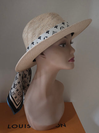 Louis Vuitton Beige Palm Abstract LV Monogram Wave Sun Hat M sz