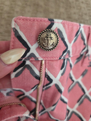 Chanel Pink Multicolor Interlocking CC Print 2018 Mini Shorts US6 FR38 sz