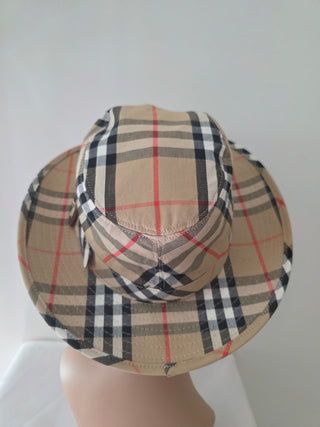 Burberry Brown Multicolor Nova Check Plaid bucket hat S sz