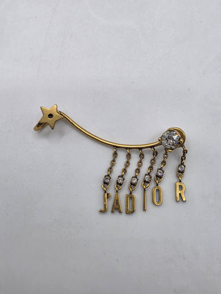 Christian Dior Goldtone Metal and Crystal Dio-r-Evolution Single Cuff Earring